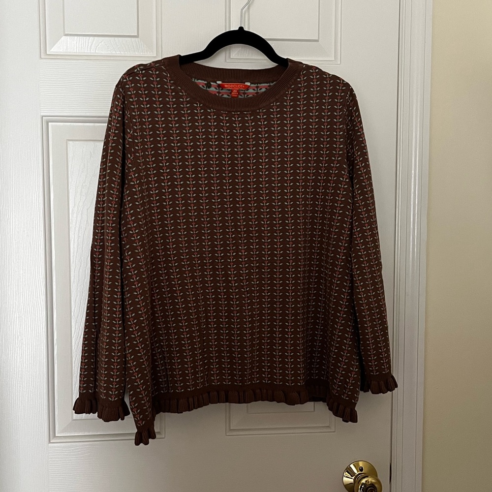 2x ModCloth Sweater with Ruffles